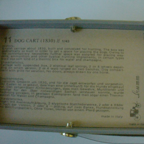 Brumm dog cart model scale 1:43.Italy  (#EV629) - Picture 5 of 6